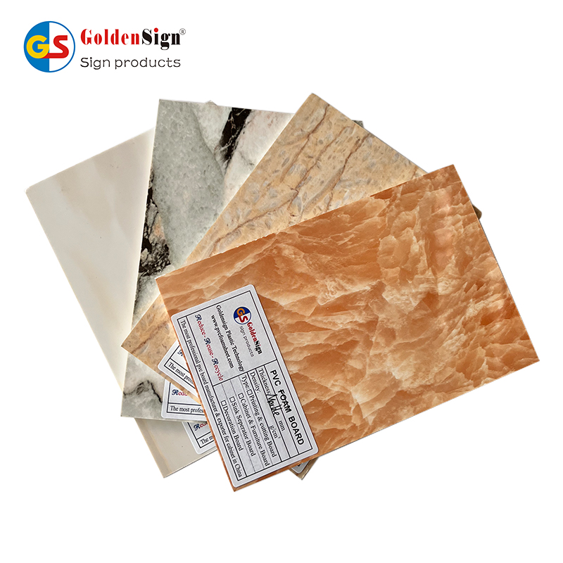 Goldensign 8mm ເພດານພາດສະຕິກ laminate panel UV coating PVC ແຜ່ນ marble