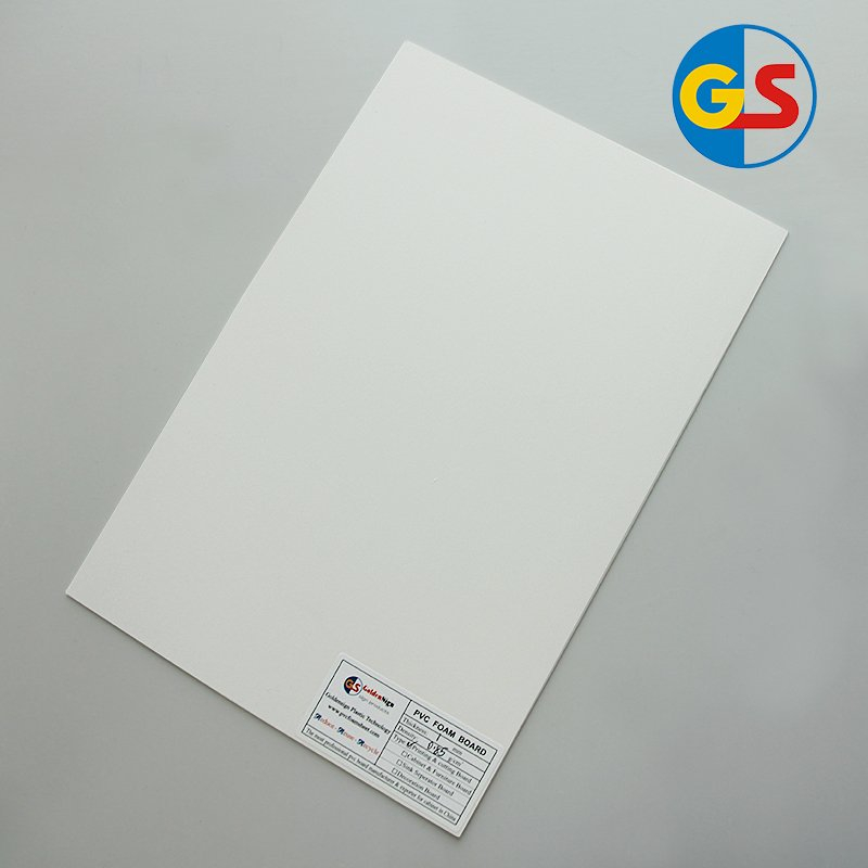 GS High Density Rigid White 4*8 Feet 1-40 Mm PVC Plastic Foam Sheet Hoʻolaha kahua ma waho o loko.