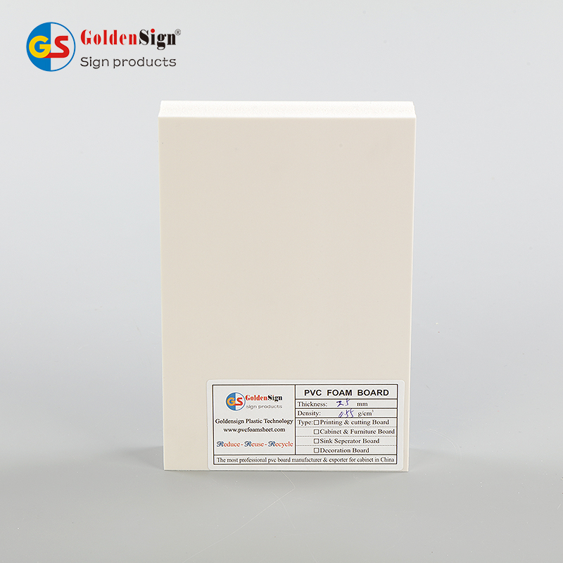 Goldensign White 18mm Pvc Celuka Board Panell de paret Armaris Tauler de tauler d'escuma de PVC