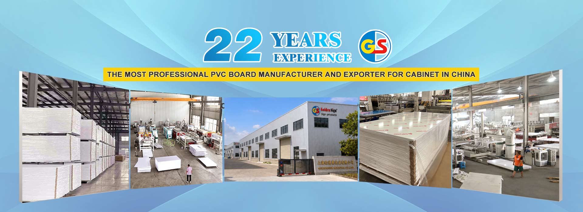 Goldensign 21 years pvc foam board manufacturer banner