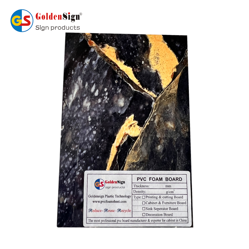 Goldensign 8mm ເພດານພາດສະຕິກ laminate panel UV coating PVC ແຜ່ນ marble