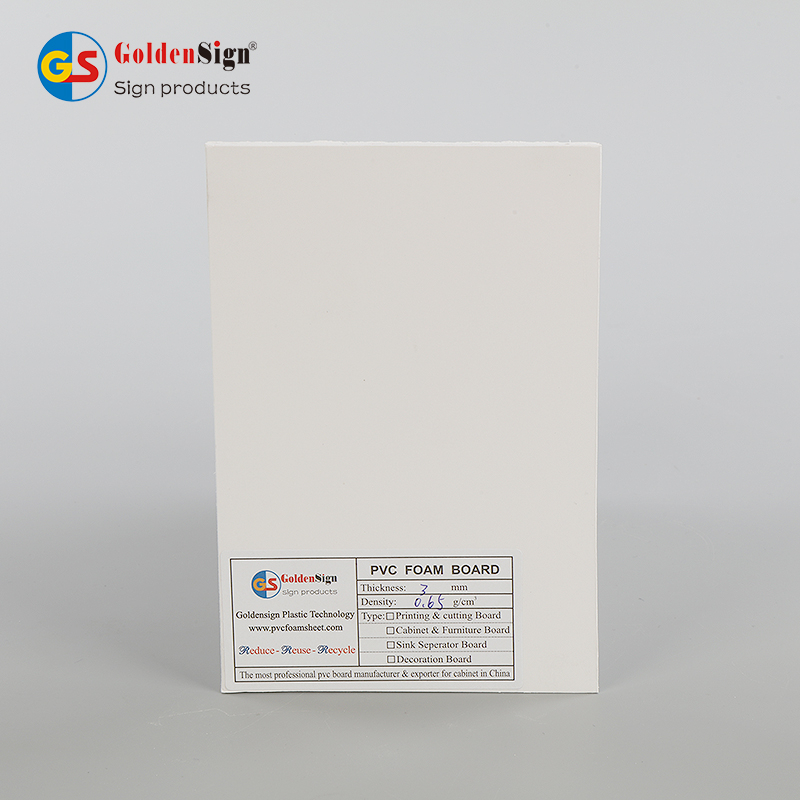 Goldensign បន្ទះ PVC Co-extruded 1-25mm Forex Extrusion PVC សន្លឹកបន្ទះ PVC Foam ពណ៌ធំ